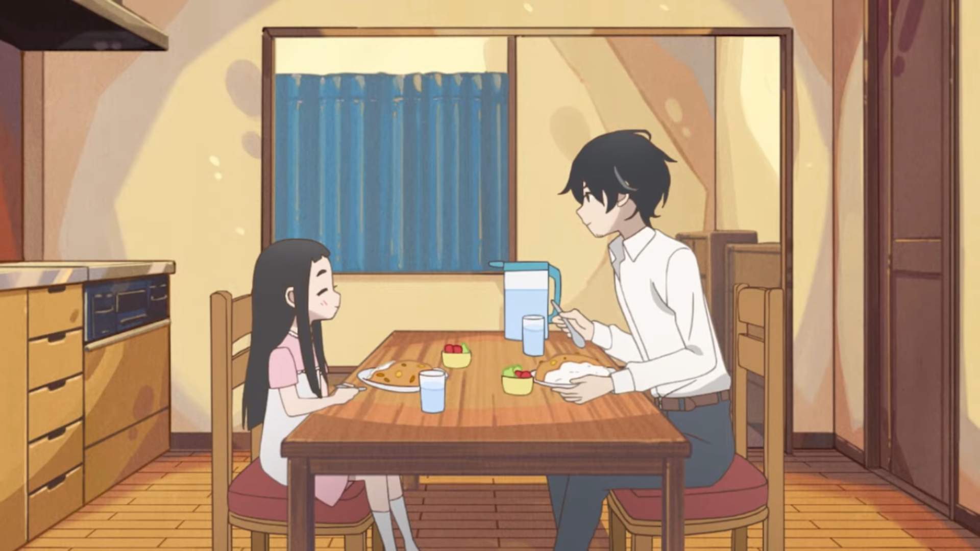 Hime and her father having dinner.